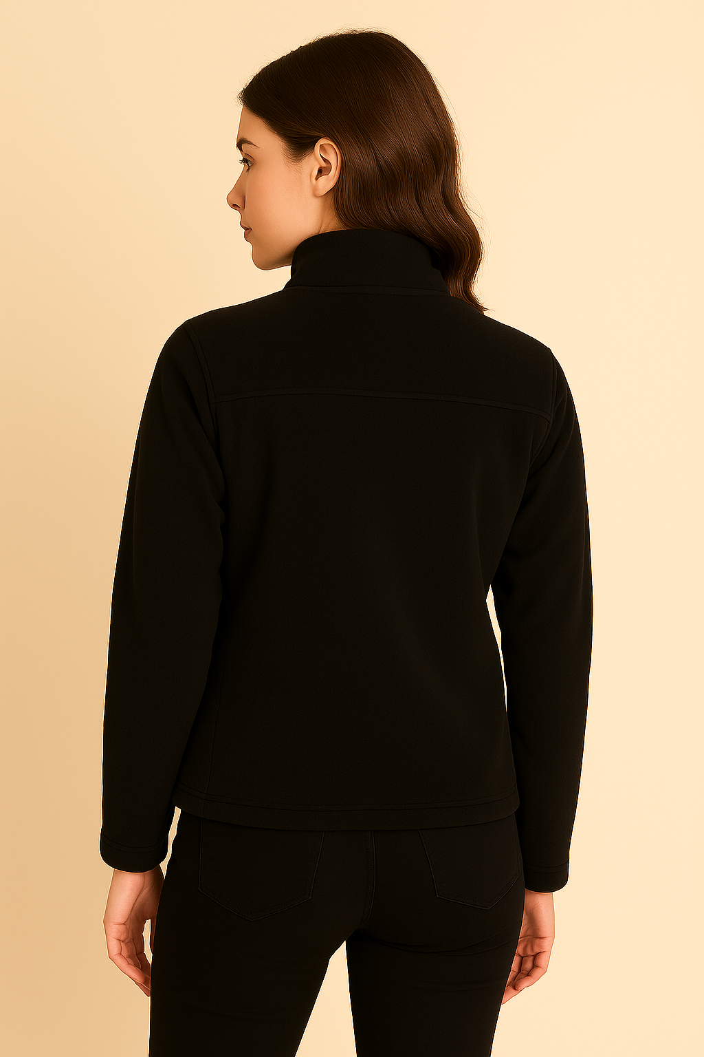 Unisex Fermuarlı Cepli Dik Yaka Polar