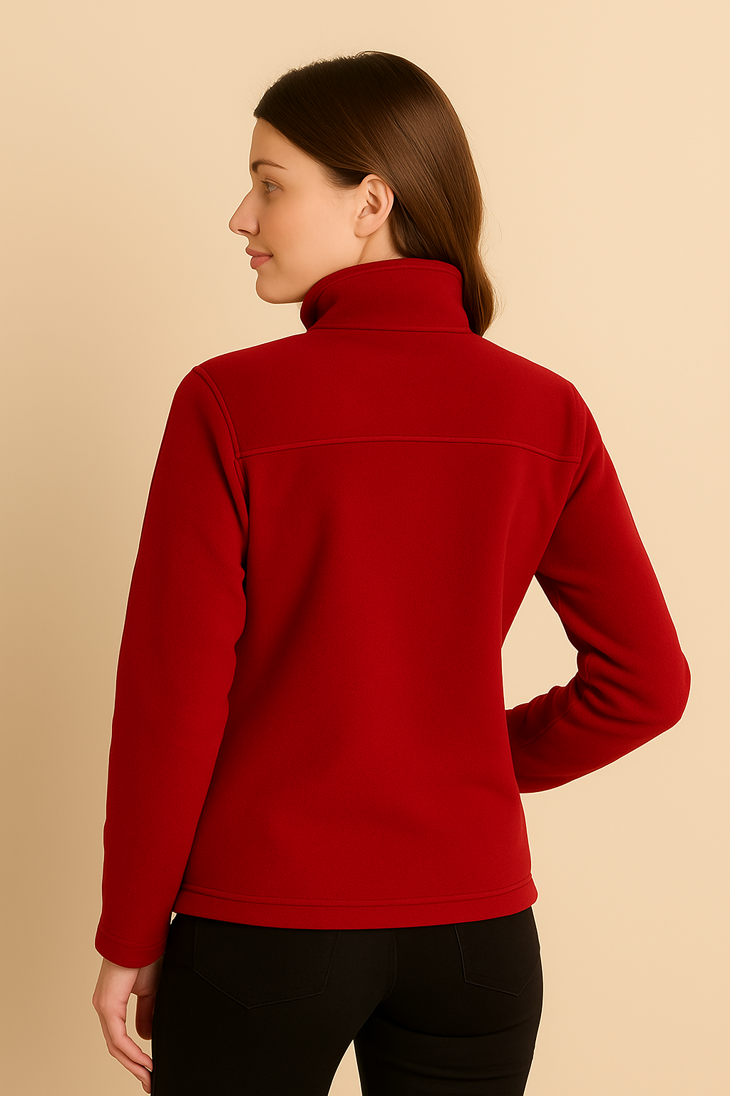 Unisex Fermuarlı Cepli Dik Yaka Polar