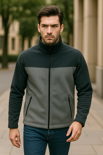 Unisex Fermuarlı Cepli Dik Yaka Polar