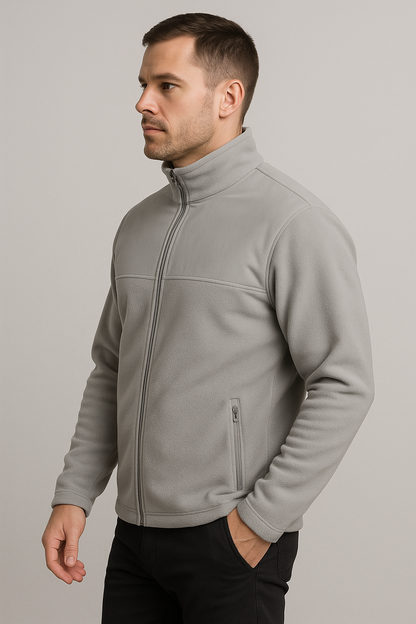 Unisex Fermuarlı Cepli Dik Yaka Polar