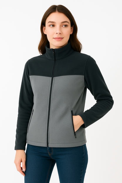 Unisex Fermuarlı Cepli Dik Yaka Polar