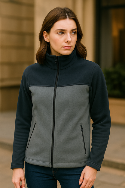 Unisex Fermuarlı Cepli Dik Yaka Polar