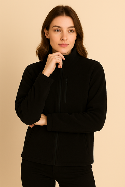 Unisex Fermuarlı Cepli Dik Yaka Polar