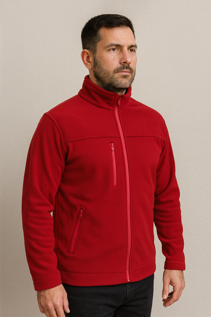 Unisex Fermuarlı Cepli Dik Yaka Polar